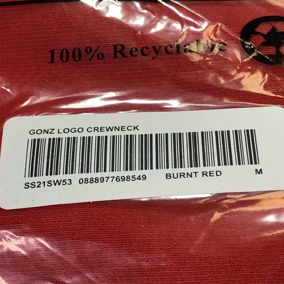 Supreme Red Gonz Logo Crewneck Sweatshirt Men Med - Picture 3 of 6